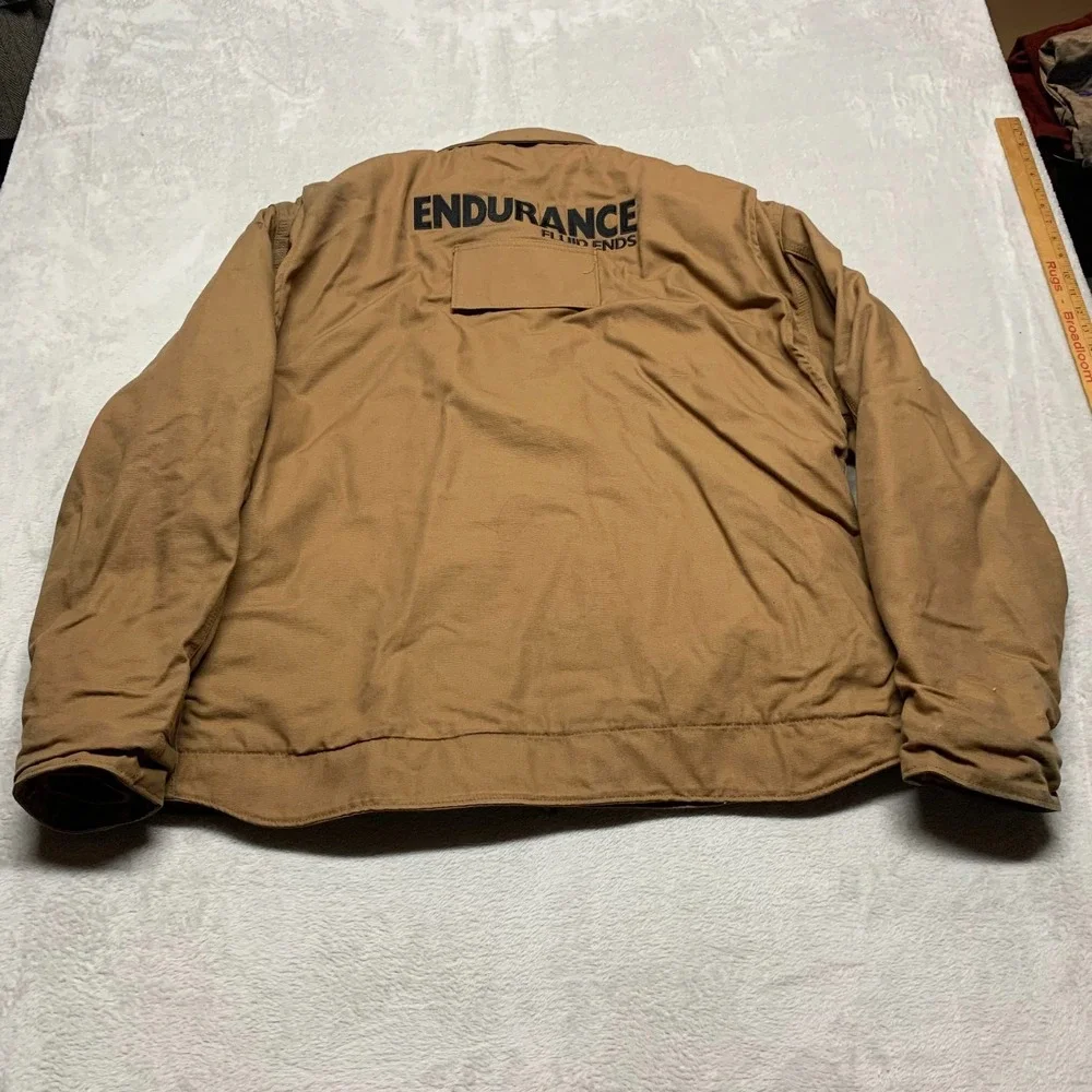 Carhartt FR Mens XL Flame Resistant Duck Chore Coat Quilt Lined Pockets Distress
